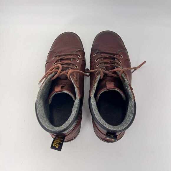 Dr Martens Plaza Bouncing Soles Women Size 8 Mid Top Brown Canvas Ankle Boot - Picture 11 of 12